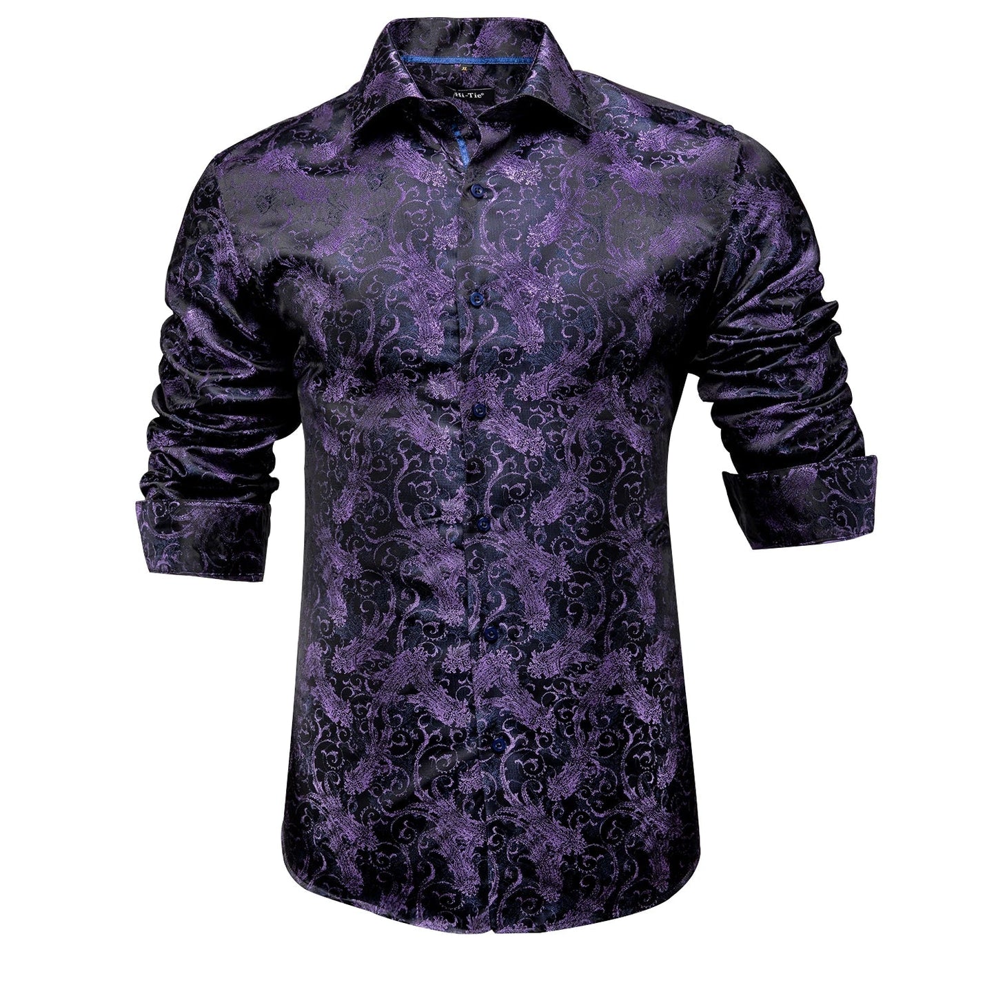 Men's Shirts Paisley Floral Silk Gold Long Sleeve Business Party Wedding Dress Shirts The Clothing Company Sydney