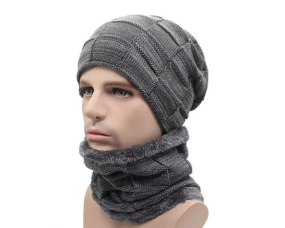 Winter Beanie Scarf skullies beanies Soft Skull Warm Baggy Cap Mask Hats For Men Women Knitted Hat - The Clothing Company Sydney