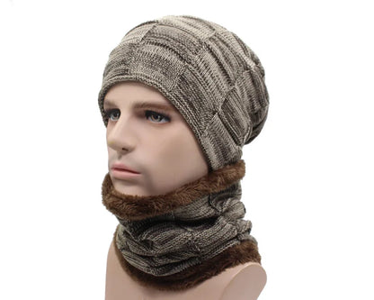 Winter Beanie Scarf skullies beanies Soft Skull Warm Baggy Cap Mask Hats For Men Women Knitted Hat - The Clothing Company Sydney