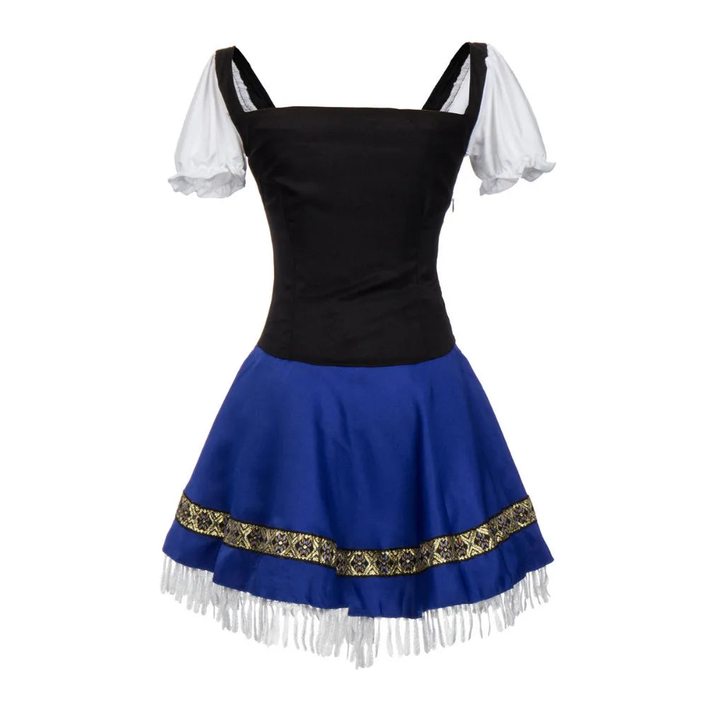 Women's Oktoberfest Bavarian German Waitress Maid Costume Fancy Dress in Blue The Clothing Company Sydney