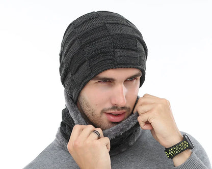Winter Beanie Scarf skullies beanies Soft Skull Warm Baggy Cap Mask Hats For Men Women Knitted Hat - The Clothing Company Sydney