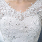 V-neck Wedding Dresses Off White Sequined Wedding Gown