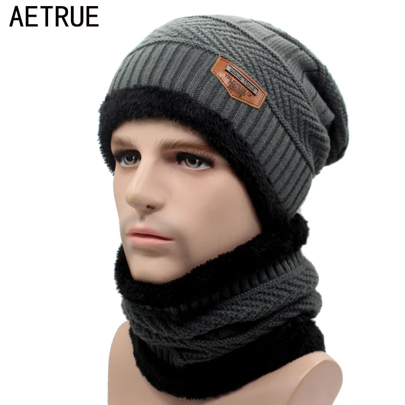 Winter Beanie Knitted Hat Scarf Skullies Beanies Men Winter Hats For Men Women Caps Mask Hats - The Clothing Company Sydney
