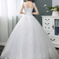 V-neck Wedding Dresses Off White Sequined Wedding Gown