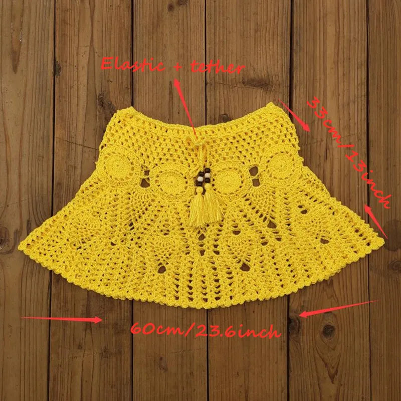 Hand Made Crochet Floral Skirt Women Beach cover up Skirt Boho Style Skirt The Clothing Company Sydney