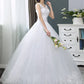 V-neck Wedding Dresses Off White Sequined Wedding Gown