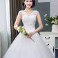 V-neck Wedding Dresses Off White Sequined Wedding Gown