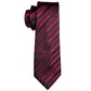 Men's Business Red Striped Silk Tie Hanky Cufflinks Wedding Party Casual Necktie Set