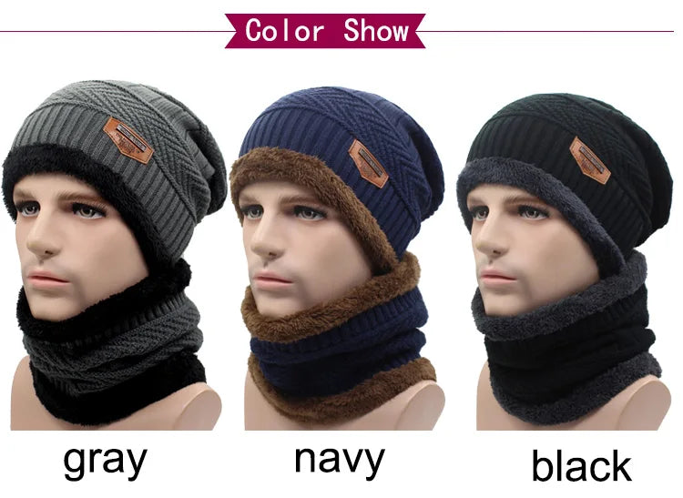 Winter Beanie Knitted Hat Scarf Skullies Beanies Men Winter Hats For Men Women Caps Mask Hats - The Clothing Company Sydney