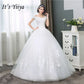 V-neck Wedding Dresses Off White Sequined Wedding Gown