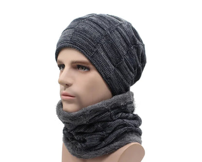 Winter Beanie Scarf skullies beanies Soft Skull Warm Baggy Cap Mask Hats For Men Women Knitted Hat - The Clothing Company Sydney