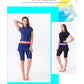 Two Piece Skirt Swimsuit For Women Sports Surf Suit Tankini Long Pants Bathing suit With Zipper Sleeve Swimwear