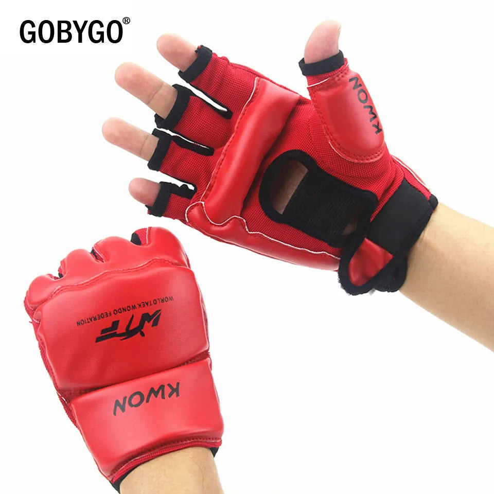 Adults Kids Half Finger Boxing Gloves PU Leather MMA Fighting Kick Boxing Gloves Karate Muay Thai Training Workout Gloves The Clothing Company Sydney