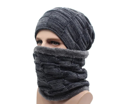 Winter Beanie Scarf skullies beanies Soft Skull Warm Baggy Cap Mask Hats For Men Women Knitted Hat - The Clothing Company Sydney