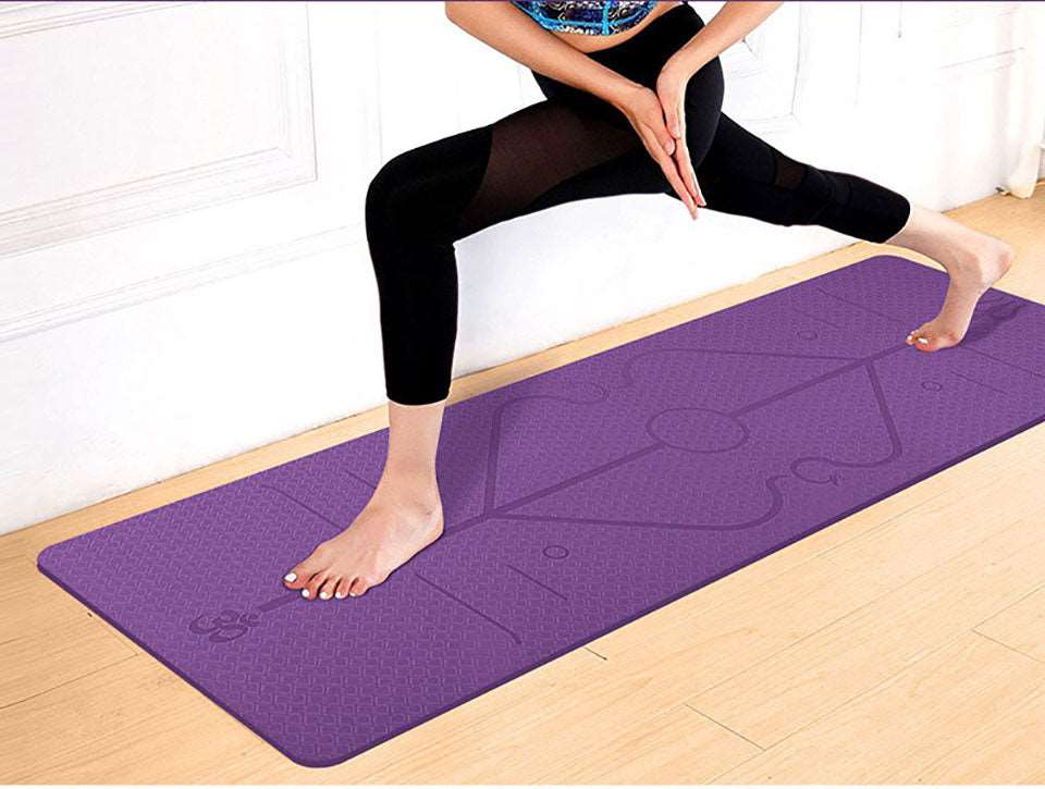1830*610*6mm TPE Yoga Mat with Position Line Non Slip Carpet Mat For Beginner Environmental Fitness Gymnastics Mats with Carry Bag The Clothing Company Sydney