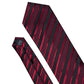 Men's Business Red Striped Silk Tie Hanky Cufflinks Wedding Party Casual Necktie Set