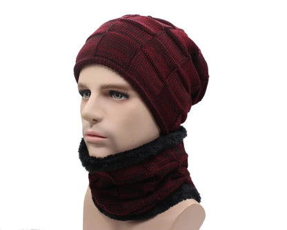 Winter Beanie Scarf skullies beanies Soft Skull Warm Baggy Cap Mask Hats For Men Women Knitted Hat - The Clothing Company Sydney