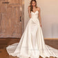 Satin Off Shoulder Wedding Dresses With Detachable Train Sweetheart A-Line White/Ivory Bridal Gowns The Clothing Company Sydney