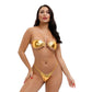 2 Piece micro bikini plus size swimwear women swimsuit bikinis Patent leather Bronzing Strapless Breast wrap String Thong The Clothing Company Sydney