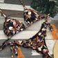 2 Piece Micro Swimsuit Women Feather Print Swimwear Female Bathing Suit Bikini Set The Clothing Company Sydney