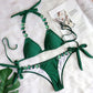 2 Piece Rhinestone Swimwear Thong String Bikini Set Summer Bathing Suit Beach Wear Swimsuit The Clothing Company Sydney