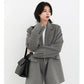 Women's Wool Blend Coat Solid Mid Long Woollen Blazer Thick Warm Blouse Overcoat Office Autumn Winter Jacket