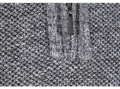 Long Sleeve Knitted Sweater Men Pullovers Solid Color Zipper Mock Neck Slim Fit Knit Pullovers Casual Sweater The Clothing Company Sydney