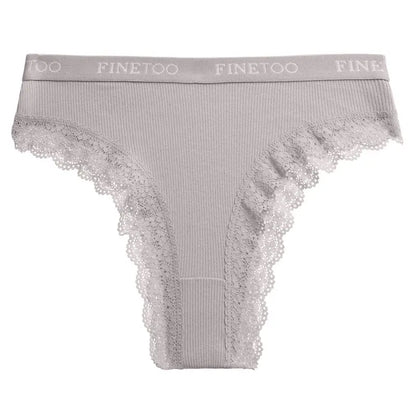 Women's Cotton Panties Hollow Out Lace Briefs Female Letter Belt