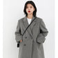 Women's Wool Blend Coat Solid Mid Long Woollen Blazer Thick Warm Blouse Overcoat Office Autumn Winter Jacket