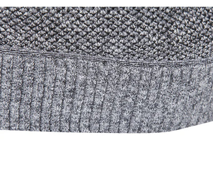 Long Sleeve Knitted Sweater Men Pullovers Solid Color Zipper Mock Neck Slim Fit Knit Pullovers Casual Sweater The Clothing Company Sydney