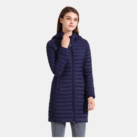 Winter Women Loose Long Parka Coat With Detachable Hood Ultralight Portable Warm Padded Cotton Outerwear Jacket