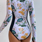 One Piece Swimsuit For Sports Surfing Long Sleeve Swimwear Women's Bodysuit Swimming Bathing Suit Beachwear Pool Bather