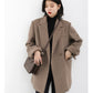 Women's Wool Blend Coat Solid Mid Long Woollen Blazer Thick Warm Blouse Overcoat Office Autumn Winter Jacket