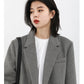 Women's Wool Blend Coat Solid Mid Long Woollen Blazer Thick Warm Blouse Overcoat Office Autumn Winter Jacket