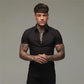 Slim Fit Button Short Sleeve Shirts Men Casual Sportswear Dress Shirt Male Hipster Shirts Tops Fitness Clothing The Clothing Company Sydney