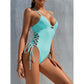 Lace Up Underwired One Piece Swimsuit Swimwear Backless Monokini Bather Bathing Suit Deep V Neck Swimwear The Clothing Company Sydney