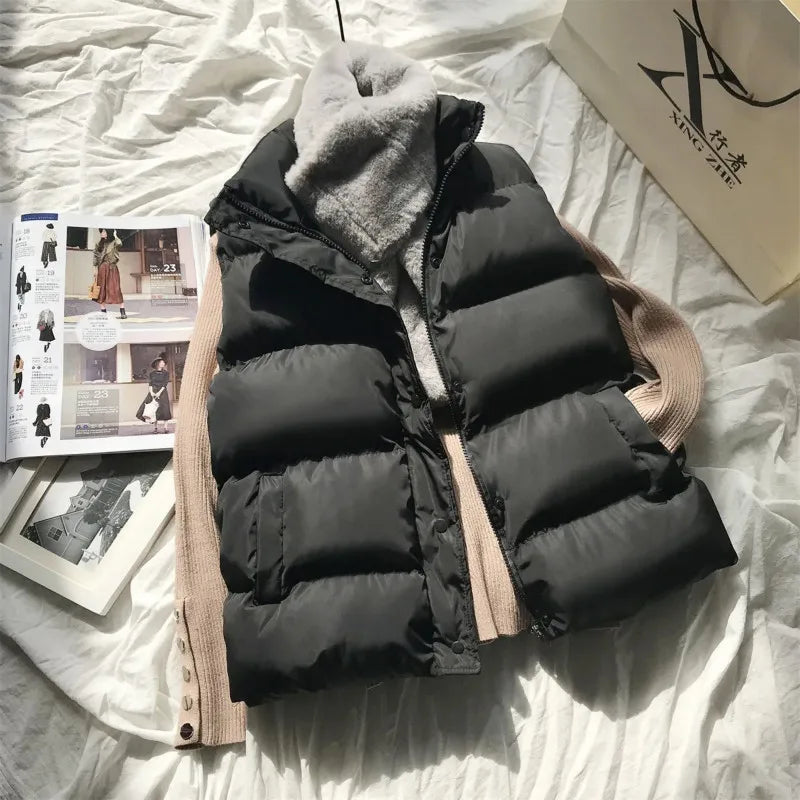 Women's Winter Warm Cotton Padded Puffer Vests Sleeveless Parkas Jacket The Clothing Company Sydney