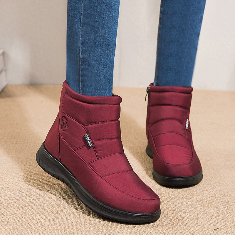 Thick Plush Winter Boots for Women Non-slip Waterproof Snow Boots Flat Heels Warm Cotton Padded Shoes The Clothing Company Sydney