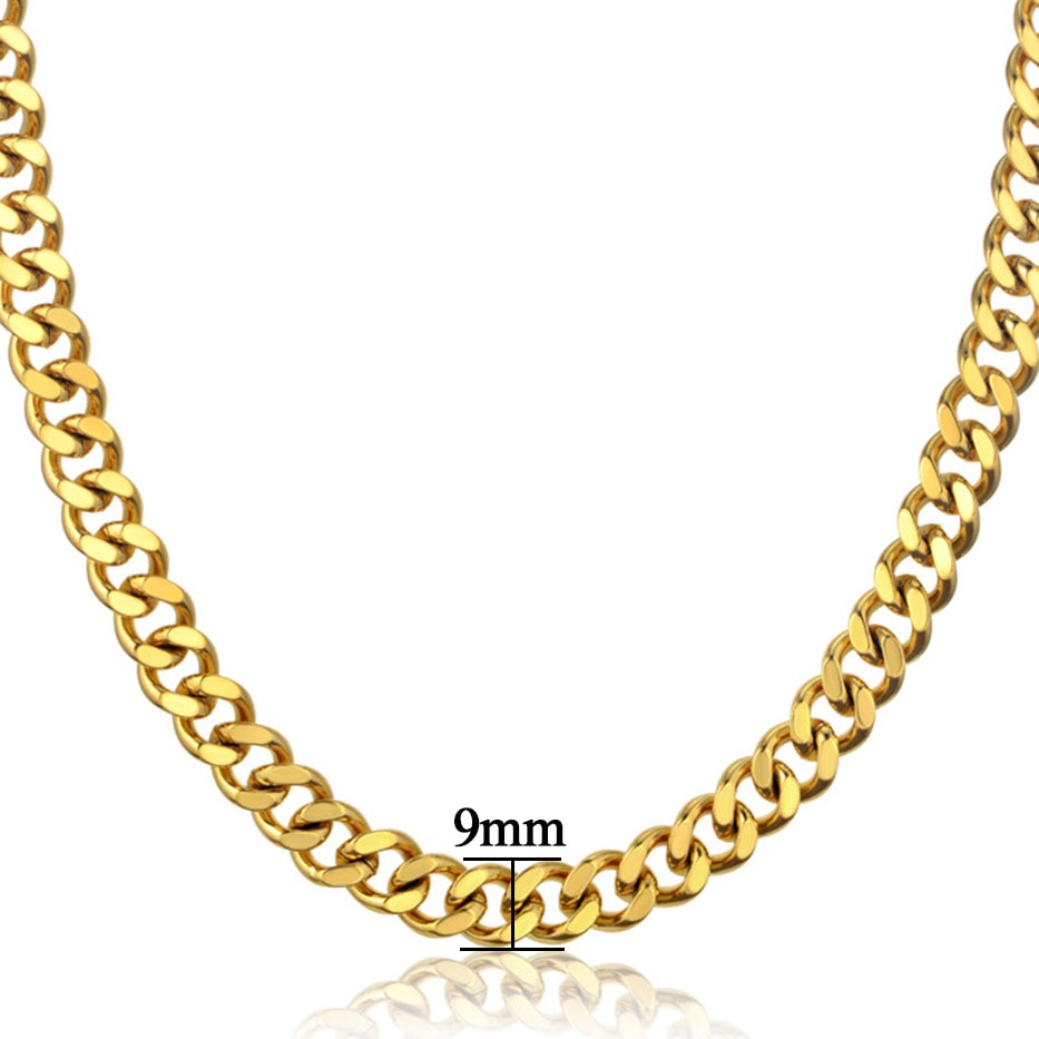 Neck Heavy Gold Chain For Men Women UnisexBig Long Necklaces Male Gold Silver Colour Hip hop Stainless Steel Cuban Chain Necklace The Clothing Company Sydney