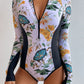 One Piece Swimsuit For Sports Surfing Long Sleeve Swimwear Women's Bodysuit Swimming Bathing Suit Beachwear Pool Bather