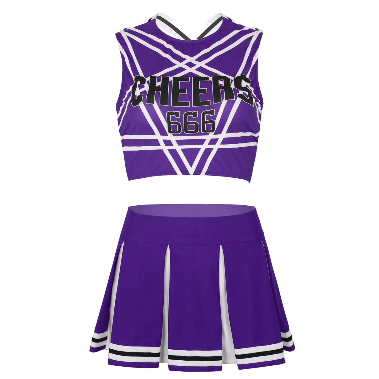 Women's Cheerleader Cosplay Costume Uniform Outfit Stand Collar Crop Top with Mini Pleated Skirts Carnival Cheerleading Suit The Clothing Company Sydney