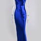 Spaghetti Strap Backless Summer Dress Women Satin Long Dress Elegant Bodycon Party Dresses