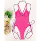 Lace Up Underwired One Piece Swimsuit Swimwear Backless Monokini Bather Bathing Suit Deep V Neck Swimwear The Clothing Company Sydney