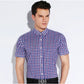 Plaid Checked Cotton Men Shirts Pocket-less Design Short Sleeve Summer Casual Standard-fit Button-down Thin Shirt The Clothing Company Sydney