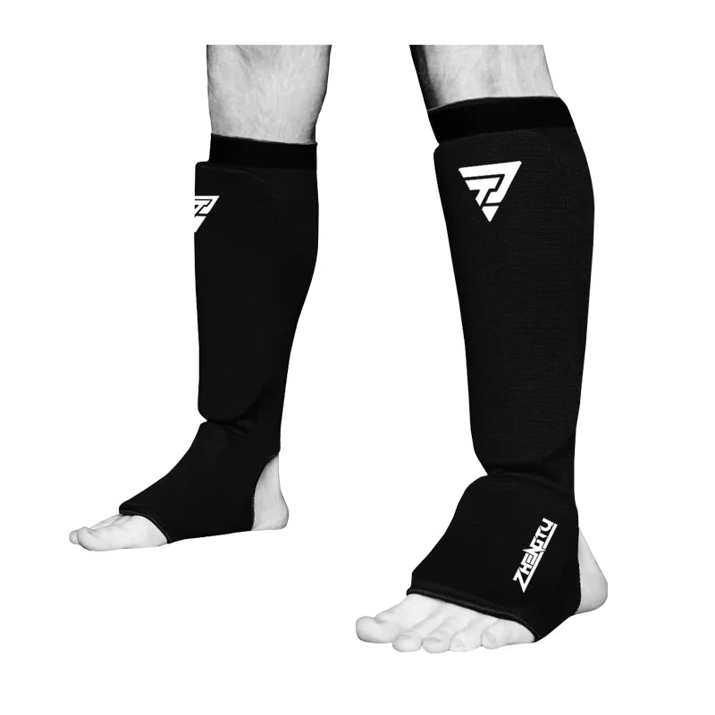 Cotton Boxing Shin Guards MMA Instep Ankle Protector Foot Protection TKD Kickboxing Pad Muaythai Training Leg Support Protectors The Clothing Company Sydney