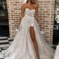 Beach Wedding Dresses For Bride Elegant Lace Boho Wedding Gowns Strapless Sleeveless High Split Princess Dresses The Clothing Company Sydney