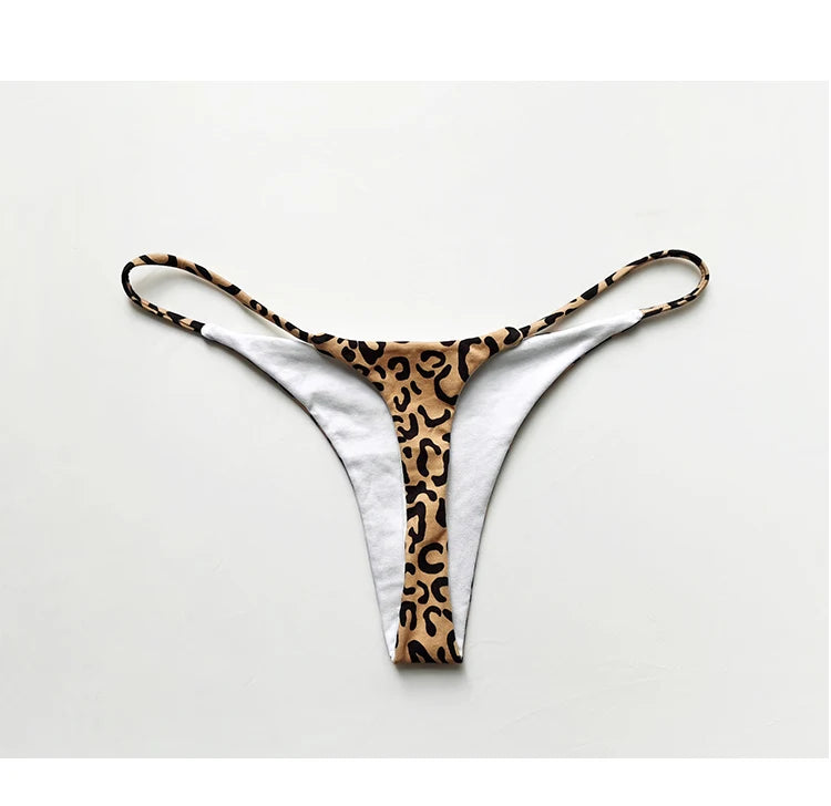 Cotton Leopard G String Women Panties Briefs Thong Low Waist T-back Bikini Underwear Seamless Lingerie