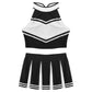 2 Piece Cheerleader Costume Women Adult Cheerleading Uniform Dancing Outfit Sleeveless Crop Top with Mini Pleated Skirt The Clothing Company Sydney