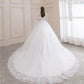 Luxury Full Sleeve V-neck Bride Dress With Train Ball Gown Princess Classic Wedding Gowns Wedding Dress The Clothing Company Sydney