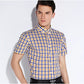 Plaid Checked Cotton Men Shirts Pocket-less Design Short Sleeve Summer Casual Standard-fit Button-down Thin Shirt The Clothing Company Sydney